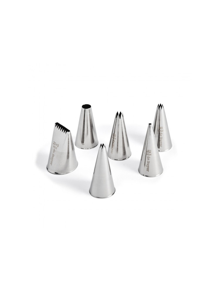 Set of 6 De Buyer stainless steel sockets 3.8x5.2 cm