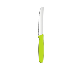 Stainless steel utility knife with green handle