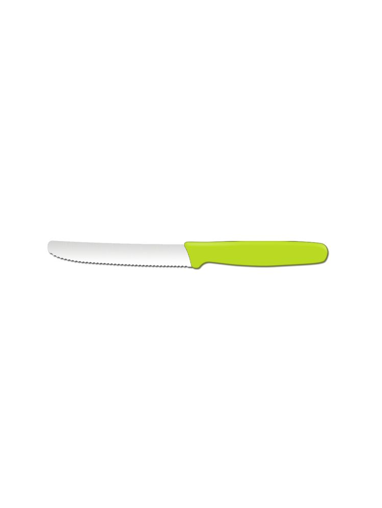 Stainless steel utility knife with green handle