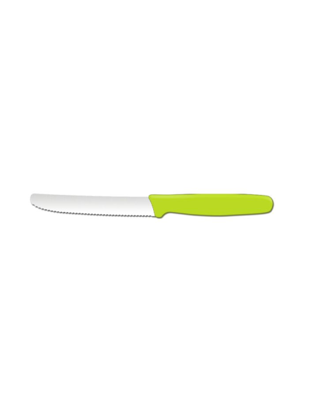 Stainless steel utility knife with green handle