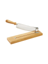 Bread slicer with wooden base and straight blade 25 cm