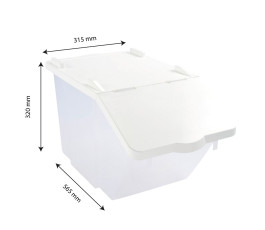 Bread bin with transparent plastic lid