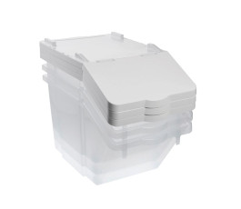 Bread bin with transparent plastic lid