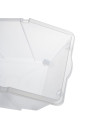 Bread bin with transparent plastic lid