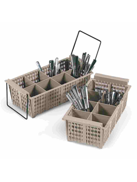 Half cutlery basket - 8 compartments - beige