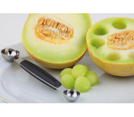 Double spoon for apple and melon - stainless steel - diameter 2.8 cm