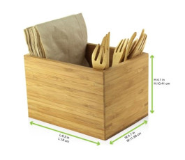 Bamboo utensil holder 160 x 120mm H105mm