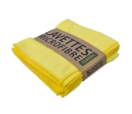 Lavette microfibre lavable tissée jaune 38x38cm 220gr - Lot de 5