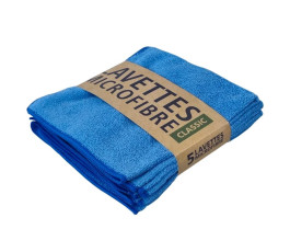 Lavette microfibre lavable tissée bleue 38x38cm 220gr - Lot de 5