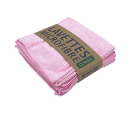 Pink woven microfiber cloth 38x38cm - Set of 5