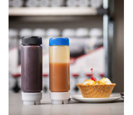 Squeeze TableCraft 355 ml translucide - 2 ouverture 1 valve - Lot de 6