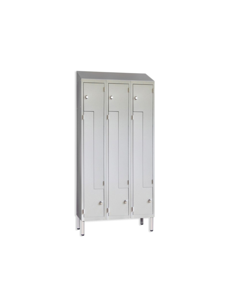 Changing locker L shape - 3 columns 6 people - Doors 10/10 Inclined top - On fee