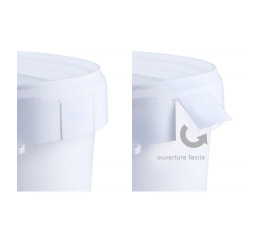 Seau 10 L AUER Packaging avec ouverture et fermeture en toute simplicité