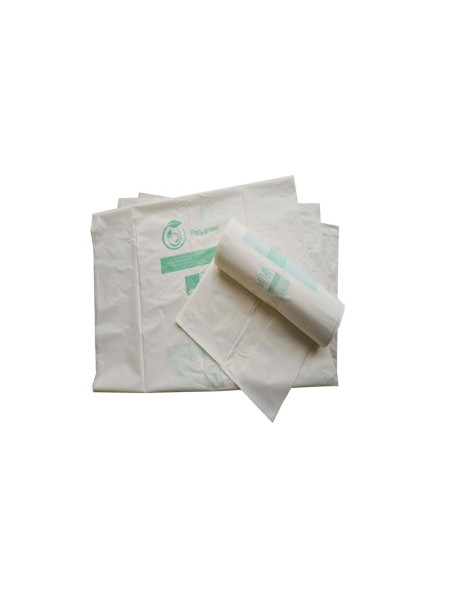 biodegradable white bin bag 60L 28µ - Pack of 250