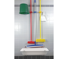 Kit bac désinfection blanc 15L et support mural inox