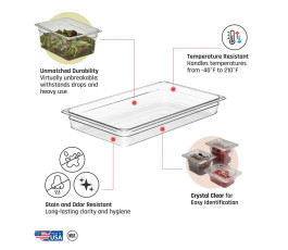 Polycarbonate container GN 1/3 depth 100mm Black