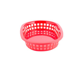 Red polyethylene oval serving basket - 23.5 x 15 x 4 cm