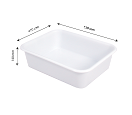 Divider bin without lid white plastic 53x41x14cm 20 L