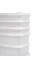 Divider bin without lid white plastic 53x41x14cm 20 L