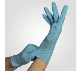 Boîte de 100 gants nitrile bleu S non poudré pour les traiteurs et métiers de bouche