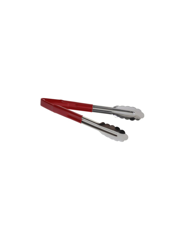 Red stainless steel oak leaf tongs 23 cm
