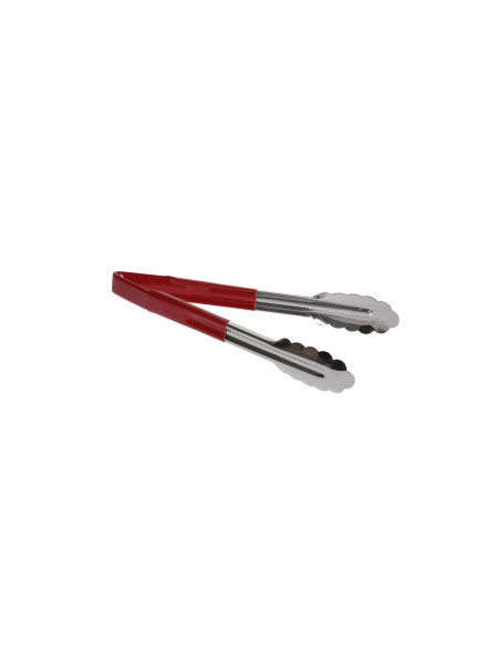 Red stainless steel oak leaf tongs 23 cm