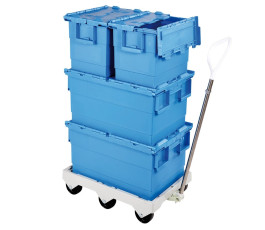 Special plate bin with blue plastic lids - 55L - 60 x 40 x 31.5cm