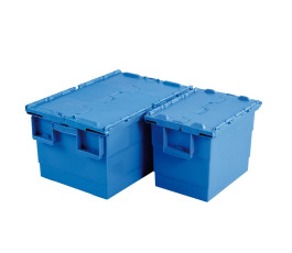 Special plate bin with blue plastic lids - 55L - 60 x 40 x 31.5cm