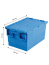 Bac spécial assiettes avec couvercles bleu plastique Gilac - 55L - 60x40 x31.5cm