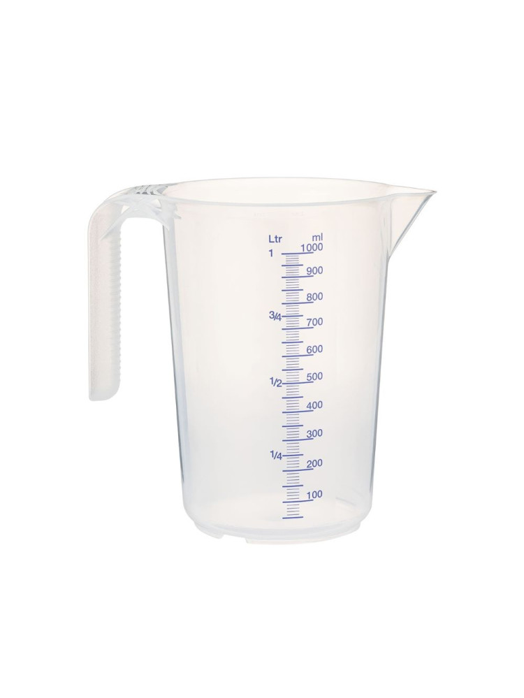 Pitcher graduated, with spout and handle, made of translucent polypropylen.