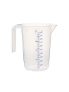 Pitcher graduated, with spout and handle, made of translucent polypropylen.