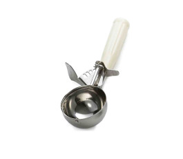 Cuillère doseuse 110 ml avec presse pouce et manche blanc