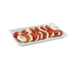 Rectangular dinner plate white porcelain 21x13 cm Edina Pro.mundi-Pack of 12