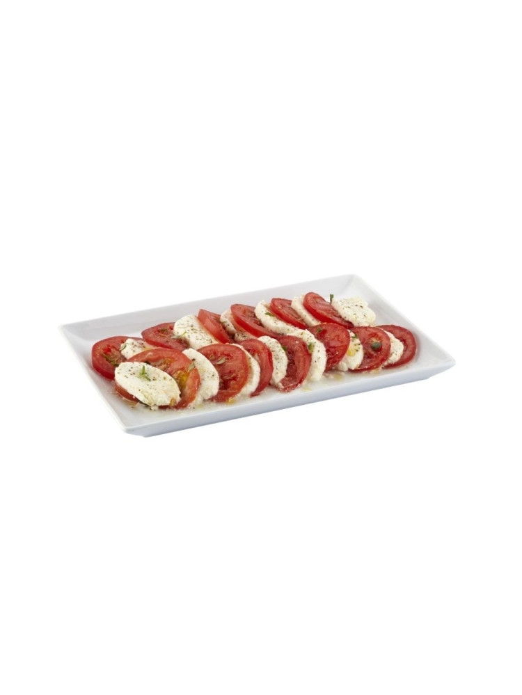 Rectangular dinner plate white porcelain 21x13 cm Edina Pro.mundi-Pack of 12