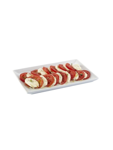 Rectangular dinner plate white porcelain 21x13 cm Edina Pro.mundi-Pack of 12