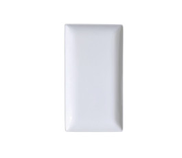Rectangular dinner plate white porcelain 21x13 cm Edina Pro.mundi-Pack of 12