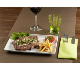 Rectangular dinner plate white porcelain 21x13 cm Edina Pro.mundi-Pack of 12
