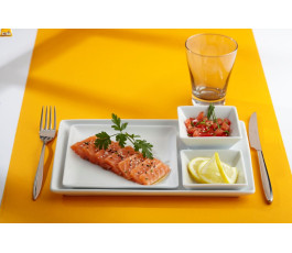 Rectangular dinner plate white porcelain 21x13 cm Edina Pro.mundi-Pack of 12