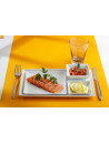 Rectangular dinner plate white porcelain 21x13 cm Edina Pro.mundi-Pack of 12