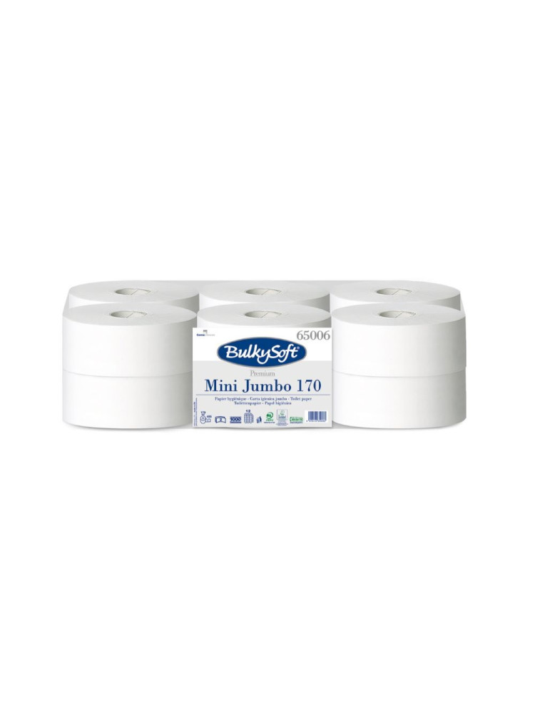 White toilet paper wadding mini jumbo cellulose 34 x 8.30 cm - Set of 12