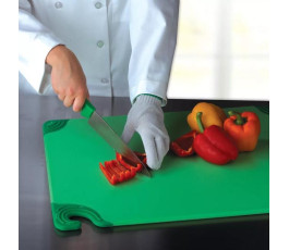 Green cutting board, anti-slip corners, with hook