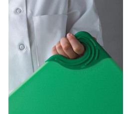 Green cutting board, anti-slip corners, with hook