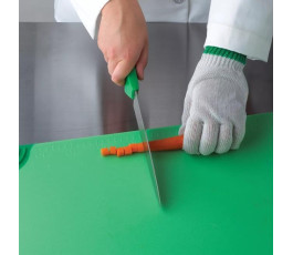 Green cutting board, anti-slip corners, with hook