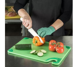 Green cutting board, anti-slip corners, with hook