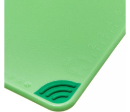 Green cutting board, anti-slip corners, with hook
