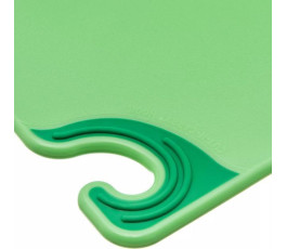 Green cutting board, anti-slip corners, with hook