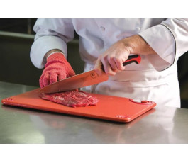 Red cutting board, anti-slip corners, with hook