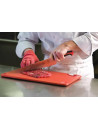 Red cutting board, anti-slip corners, with hook