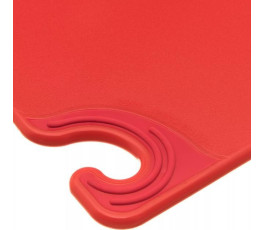 Red cutting board, anti-slip corners, with hook