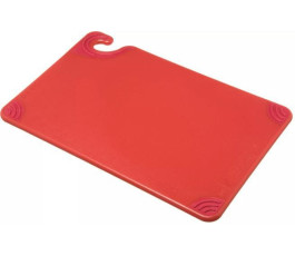 Red cutting board, anti-slip corners, with hook